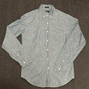 J Crew Men’s Chambray Button Up Shirt Size Small Slim Fit